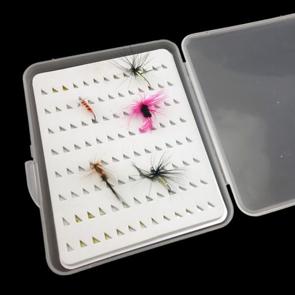 

transparent fishing flies box with foam portable flying fishhook case lure tackle boxes accessories