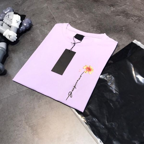 

women's t-shirt ks1143 2021 spring and summer small fresh vine daisy harajuku print casual loose round neck short-sleeved, White