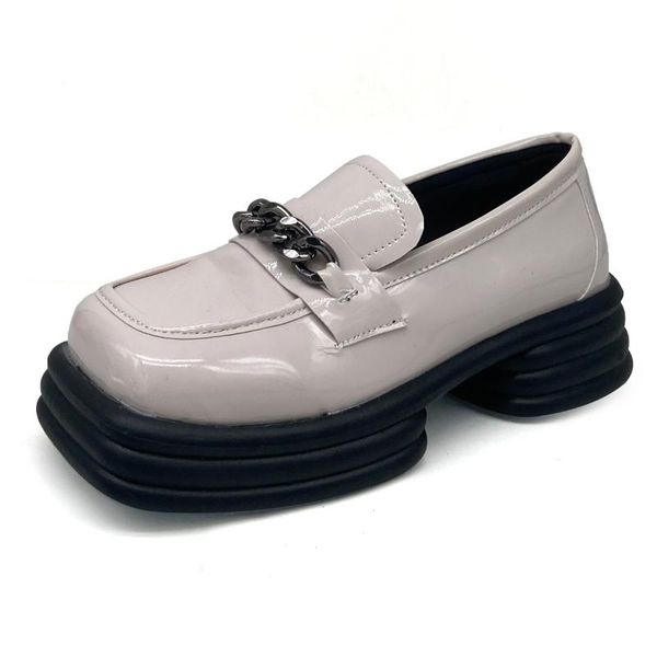

dress shoes college style harajuku platform leather oxford women fashion square toe casual slip on loafers mary janes, Black