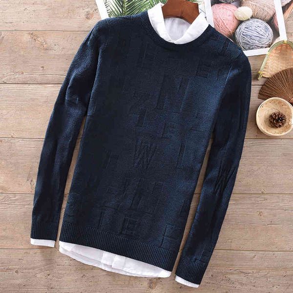 

men's casual shirts brand autumn and winter wool men solid fashion warm woolen sweaters male o-neck jacquard sweater mens chandail trui, White;black