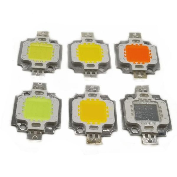 

light beads 10pcs 10w white/warm white/red/green/blue/yellow led chip lamp integrated high power