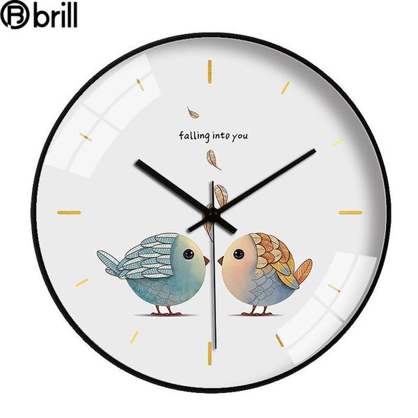 

creative art gold wall clock kitchen living room birds animal bedroom clocks home decor design office decoration 50