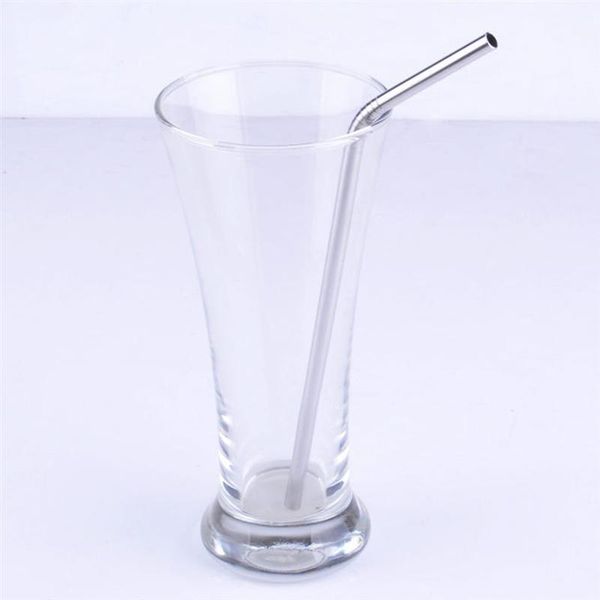 

drinking straws 6*0.5*215mm reusable stainless steel bent straw metal (silver) #42
