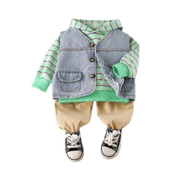 

clothing sets fashion children clothes autumn baby boys girls casual vest hoodies pants 3pcs/set toddler sport costume kids tracksuit, White