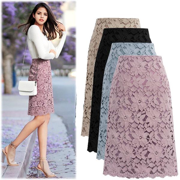 

skirts female lace skirt gauze black purple beige light blue flower women