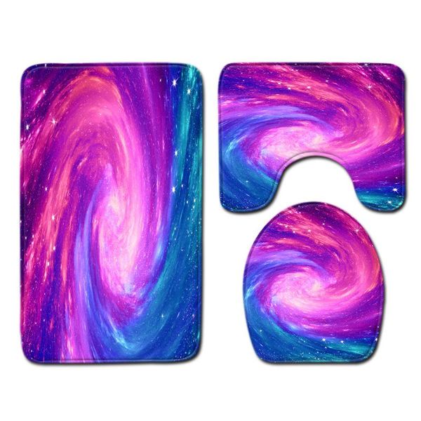 

bath mats starry toilet 3-piece floor mat bathroom home anti slip liner foam durable cover shower carpets set