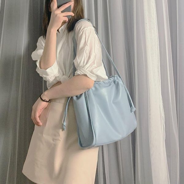 

evening bags women's shoulder bag white large capacity pu soft leather handbags for student big travel shopping totes female