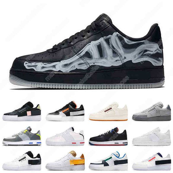 

jogging men women running shoes 1 skeleton white black royal day of dead light bone outdoor mens trainer