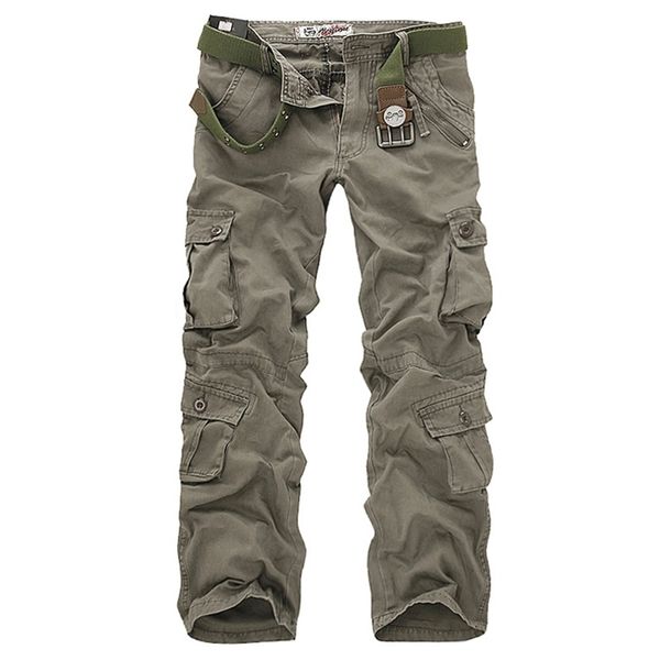 Hochwertige Herren-Cargohose, lässig, lose Multi-Pocket-Militär-lange Hose für Männer, Camo-Jogger, Plusgröße 28–40, 210715