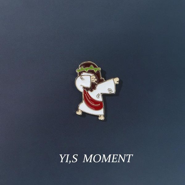 

pins, brooches jesus brooch cartoon personality metal badge cute japanese creative men's and women's pin bag clothing decoration, Gray