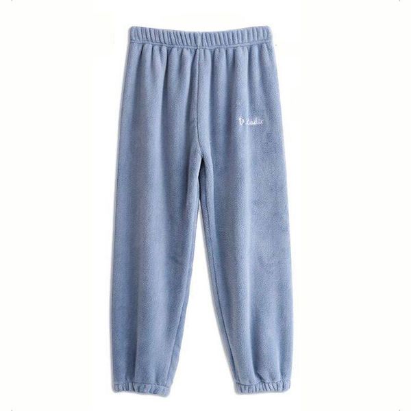 

women's pants & capris sports autumn and winter warm coral velvet casual loose sleep home lazy trousers, Black;white