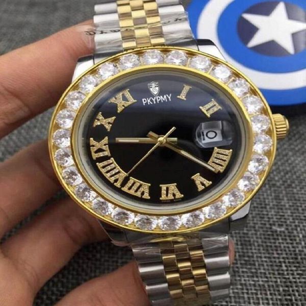 

wristwatches the boutique sells fashionable classic stainless steel roman drill folding button men's watches, fashion waterproof wa, Slivery;brown