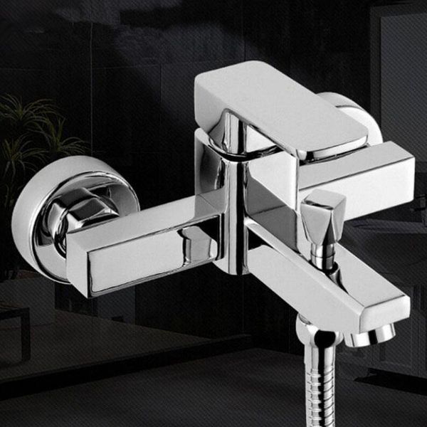 

bathroom shower sets zinc alloy triple bathtub faucet wall mounted and cold water mixing valve nozzle tap bath accessories