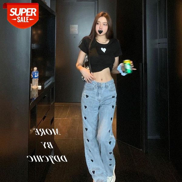 

loving crit-waist straight-leg jeans women were thin and casual wide-leg pants can be issued on behalf of #et3g, Black;white