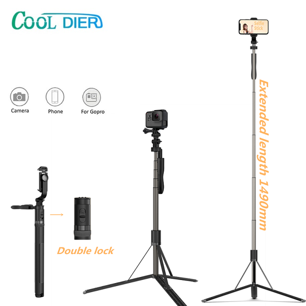 

1490mm bluetooth wireless selfie stick foldable tripod monopods with handheld stabilizer for smart phone