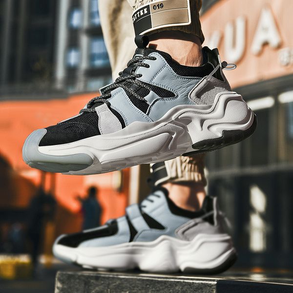 

spring mens running shoes rubber air cushion platform damping comfortable fashion stitching mesh training shoes non-slip