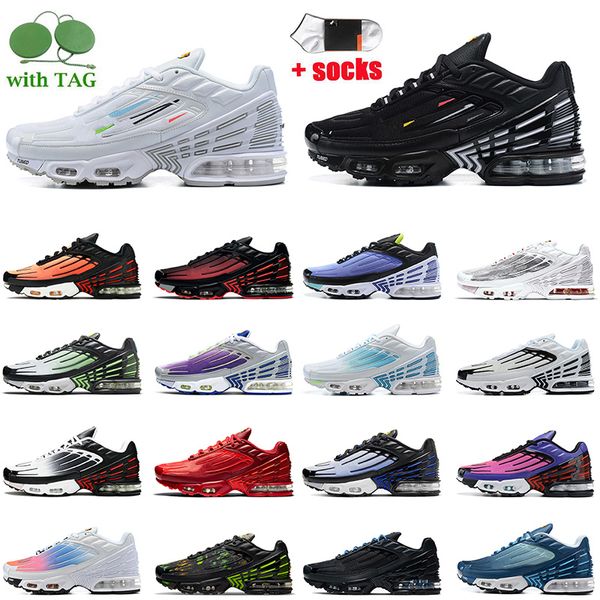 

tn plus 3 running shoes mens women's tuned iii tns multi black white graphy pack crater jdt grey navy hyper purple radiant red cushion