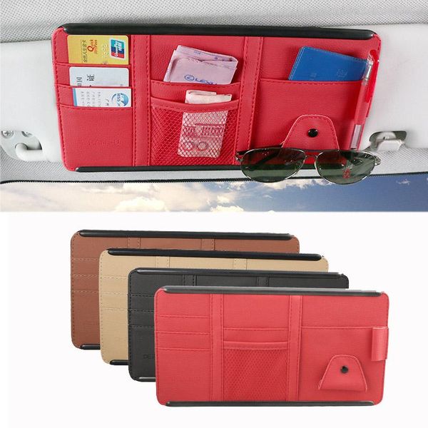 

car organizer multi-purpose sun visor point pocket card storage cd holder pouch bag glasses