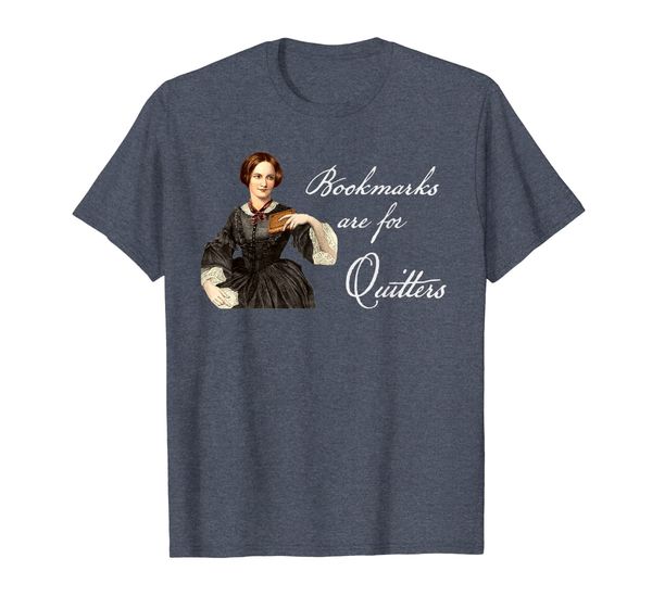 

bookmarks are for quitters charlotte bronte t shirt, White;black