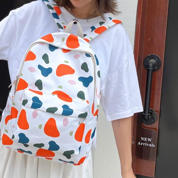 

backpack contrast color women cow print rucksacks boys girls high school book bag female large capacity multi-pocket travel