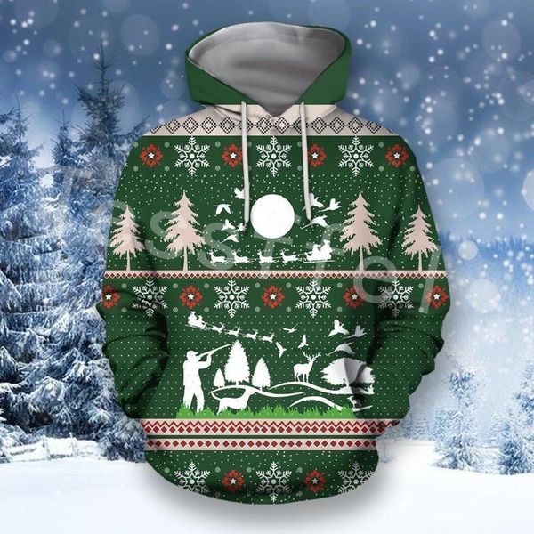 

women's hoodies & sweatshirts merry christmas santa claus 3d printed zip hooded for men and women casual streetwear style-c50, Black