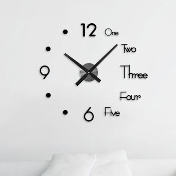 

wall clocks 3d diy clock acrylic mirror stickers silent europe style large simple for home decorating ornament supply