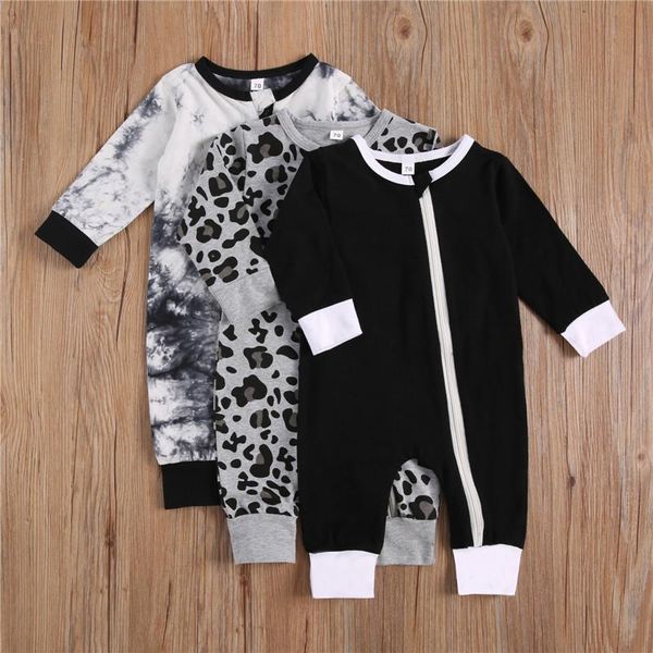 

jumpsuits born baby autumn winter clothes toddler kids boys tie dye zipper o-neck romper one-pieces cotton outfits, Blue
