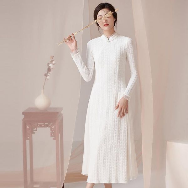 

ethnic clothing qingshuzhai cheongsam 2021 spring and autumn improved chinese style long dress for daily wear, Red