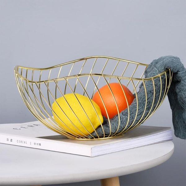 

storage baskets creative irregular deskfruit basket metal wire kitchen candy holder sundries organizer