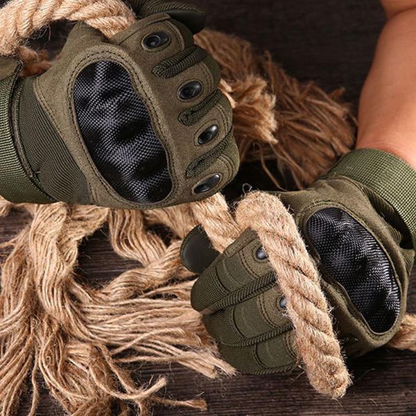 

sports gloves tactical outdoor army full finger combat slip-resistant carbon fiber tortoise, Black