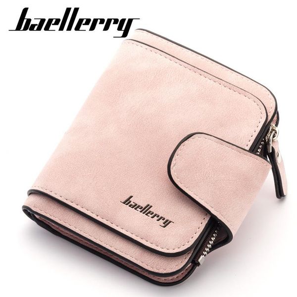 

wallets baelerry 2021 retro women zipper hasp coin purse for girls nubuck leather short wallet card holders dollar price, Red;black