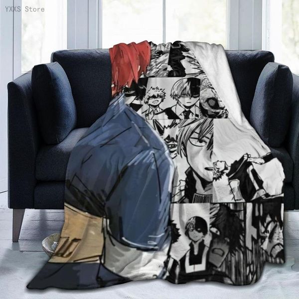 

blankets my hero academia 3d cartoon sherpa blanket warm super soft flannel office nap bedspread sofa bedding plush quilt plaids 1789173