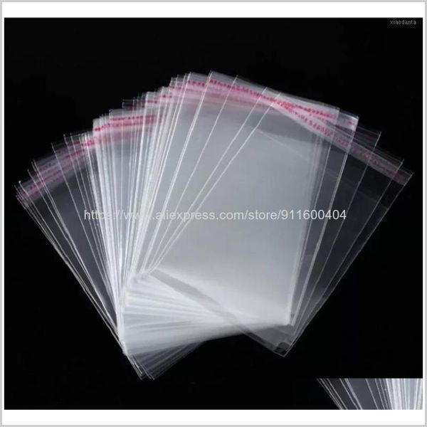 Commercio all'ingrosso 100/50pcs trasparente autoadesivo piccolo violoncello sacchetto autosigillante pacchetto spesso trasparente cellophane OPP plastica poli sacchetti confezione regalo