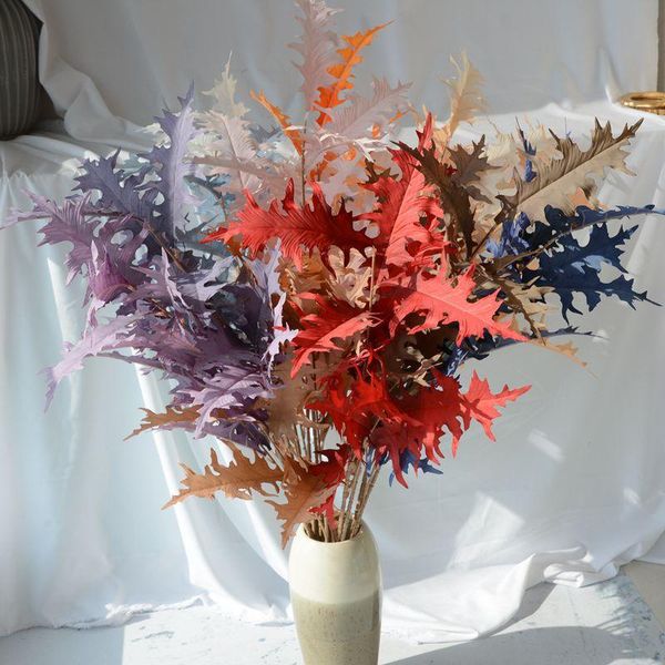 

decorative flowers & wreaths artificial plant sawtooth leaves high-quality silk cloth fake flower road lead wedding parties home furnishing