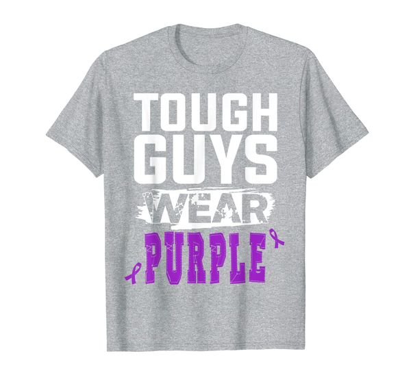 

tough pancreatic cancer guys wear purple t shirts, White;black