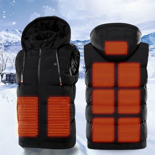 

men's women's telligent heatg cotton outdoor usb frared electric vt, wter soft warm et autumn and winter, Black;white