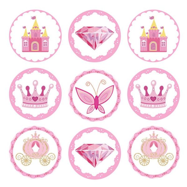 

gift wrap 180pcs princess castle diamond stickers pink envelope sticker dessert gifts packaging baby shower party decorations
