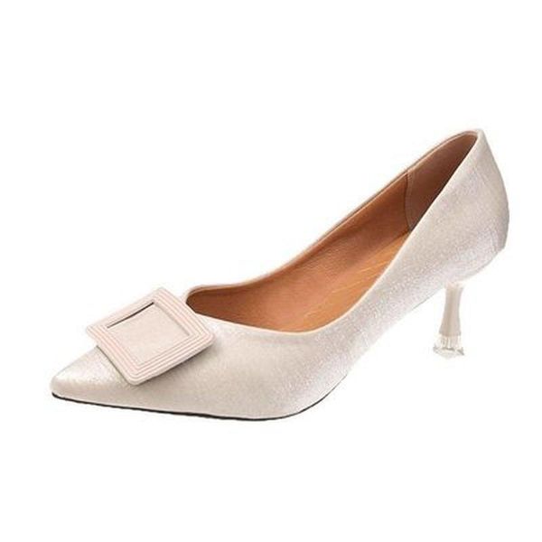 

dress shoes ladies high heels women pumps 2021 spring summer pointed toe office brand woman thin heel, Black