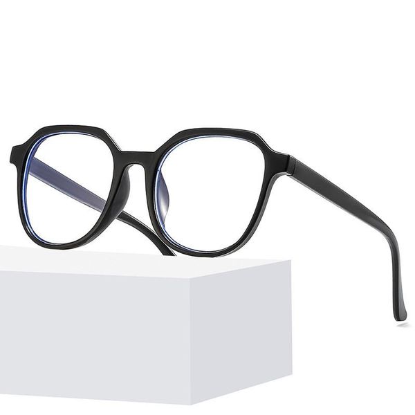 

fashion sunglasses frames 2021 retro polygon computer eyeglasses women design eye glasses men clear lens optical eyewear frame trendy brand, Black