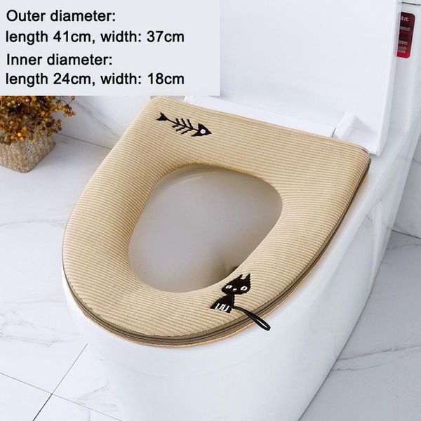 

warm soft toilet cover seat pad zipper cartoon style closestool mat aia99 covers
