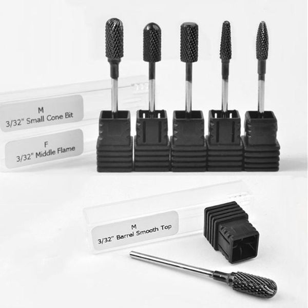 

nail art equipment 5pcs carbide drill bit electric manicure milling cutter burr apparatus files bits remove skin rotary gel pedicure tool, Silver