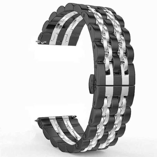 

watch bands silver gold men band strap stainless stell deployment clasp speed master women 20mm 22mm accessories, Black;brown
