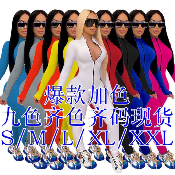 

full body solid color jumpsuit in summer 2020, Black;white