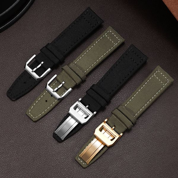 20 mm, 21 mm, 22 mm, weiches Nylon-Armband, schwarz, armeegrün, Herrenarmband, Ersatzarmband für IWC-Uhrenzubehör