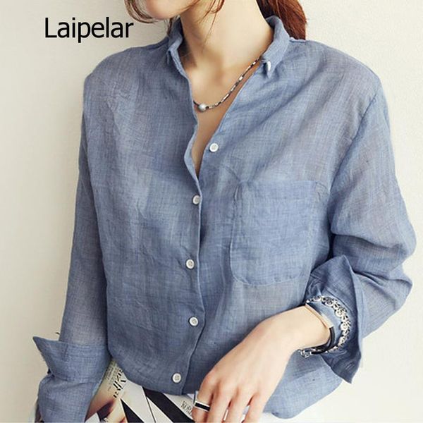 

womens fashion 2021 summer linen white shirt women long sleeve blouse korean woman clothes roupas femininas women's blouses & shirts
