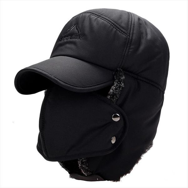 

bomber hats warm plush ear flaps breathable mask neck thicken winter cycle cap scarf set women men hat, Blue;gray