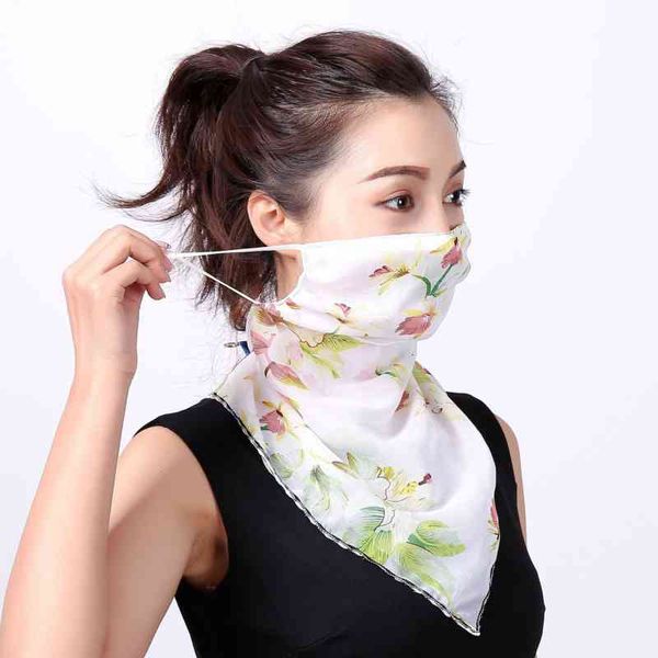 

fashion summer outdoor riding printing women's oversized neck driving sunscreen mask
