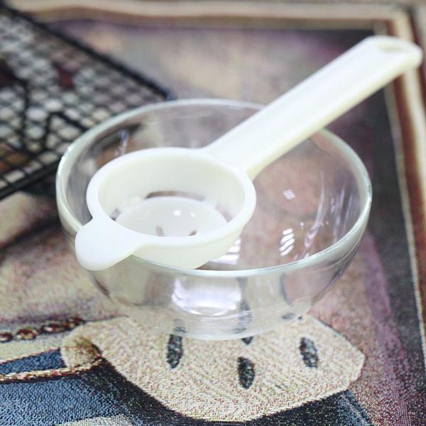 

baking & pastry tools kitchen egg yolk filter advanced resin separator plastic long handle white