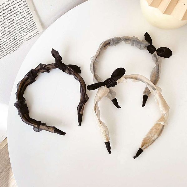 

gauze, little fragrance, organza, hair head hoop, korean sweet fairy, Silver