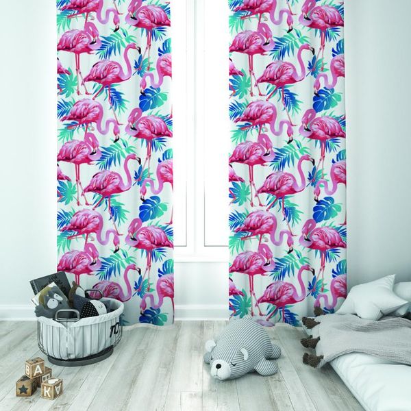 

curtain & drapes cute swan heart voile for kids girls bedroom cartoon embroidered tulle living room window panel rideau